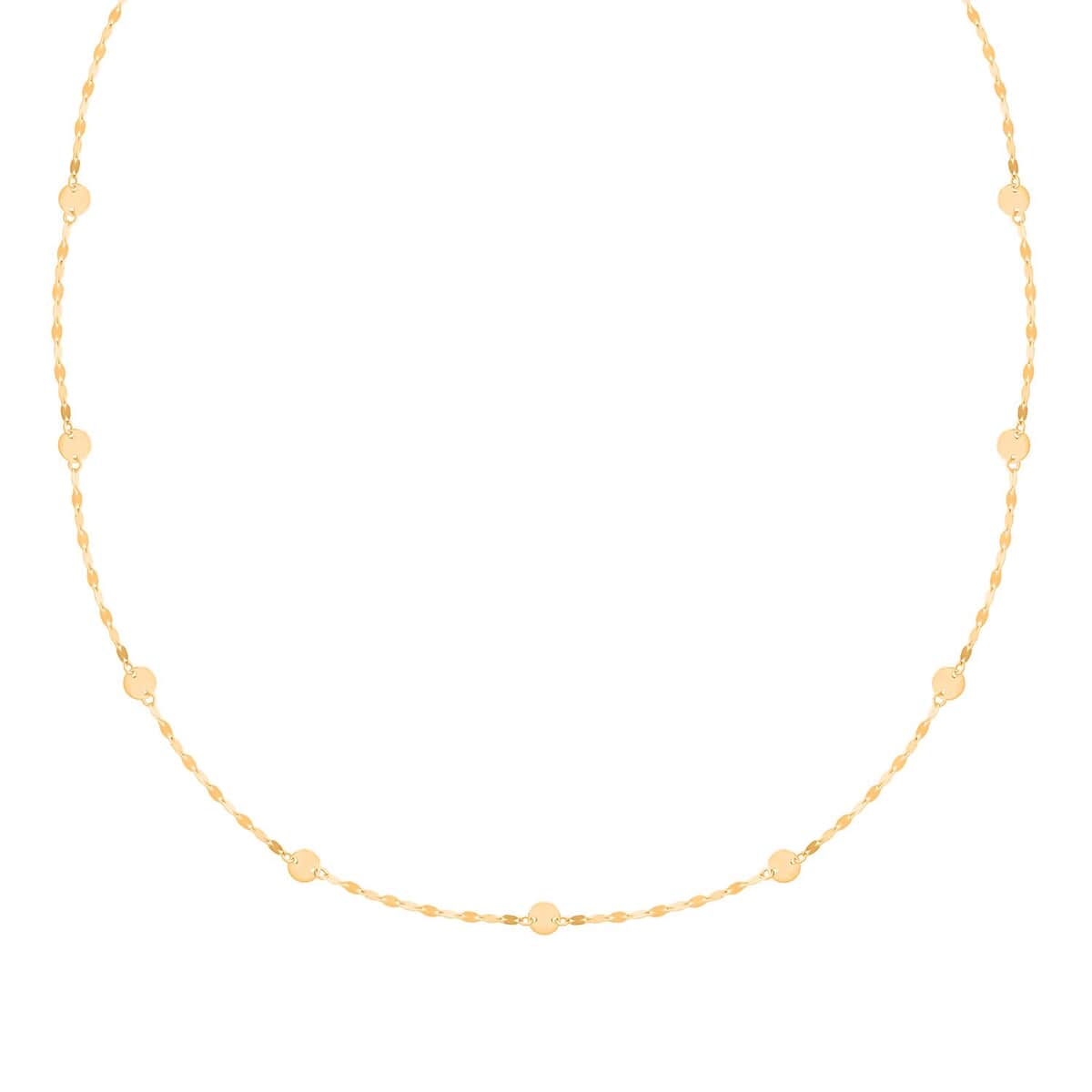 Italian Discs Stations Mirror Necklace in 10K Yellow Gold 1.30 Grams 20 Inches image number 0