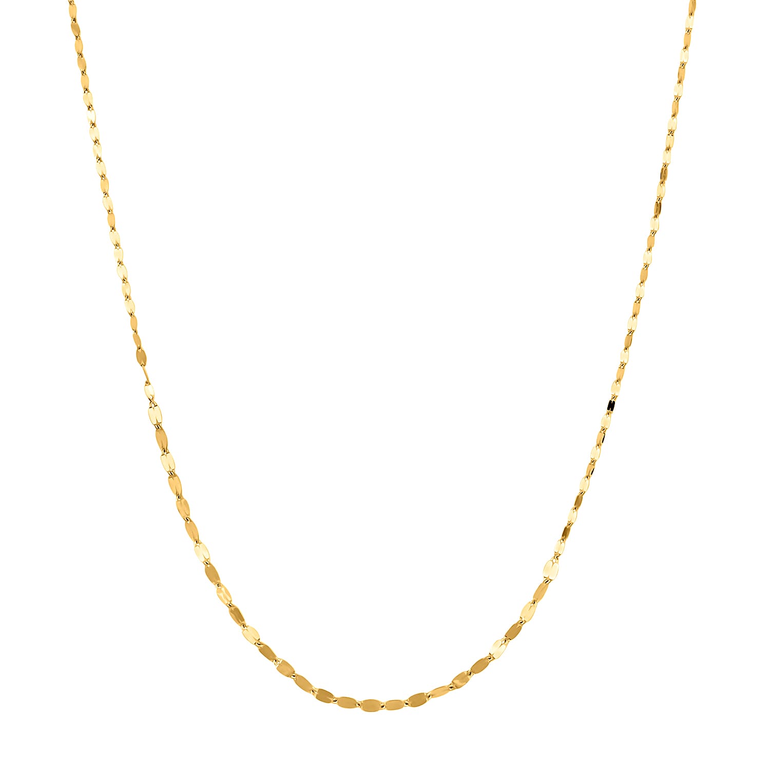 Italian 10K Yellow Gold Graduated Mirror Necklace 18-20 Inches 1 Grams