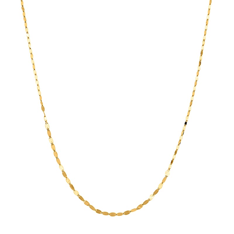 Italian 10K Yellow Gold Graduated Mirror Necklace 18-20 Inches 1 Grams