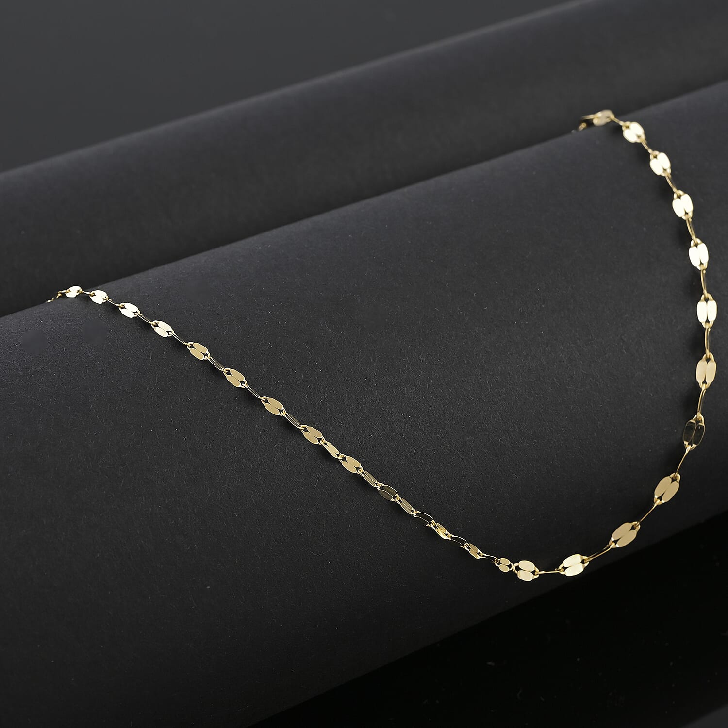 Italian 10K Yellow Gold Graduated Mirror Necklace 18-20 Inches 1 Grams