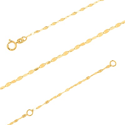 Italian 10K Yellow Gold Graduated Mirror Necklace 18-20 Inches 1 Grams