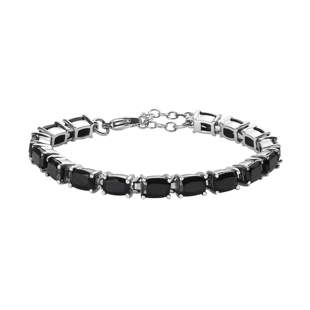 Thai Black Spinel Bracelet in Stainless Steel (6.50-8.0In) 20.65 ctw image number 0