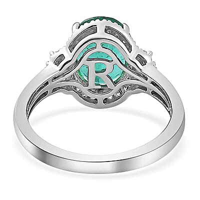 Rhapsody AAAA Kagem Zambian Emerald and E-F VS2 Diamond 3.10 ctw Ring in 950 Platinum (Size 10.0) 5.85 Grams