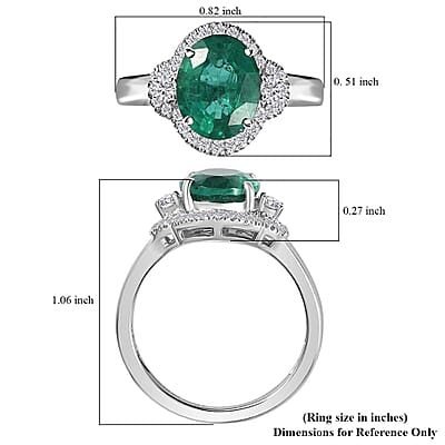 Rhapsody AAAA Kagem Zambian Emerald and E-F VS2 Diamond 3.10 ctw Ring in 950 Platinum (Size 10.0) 5.85 Grams