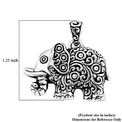 Bali Legacy Sterling Silver Elephant Pendant without Chain 9.20 Grams