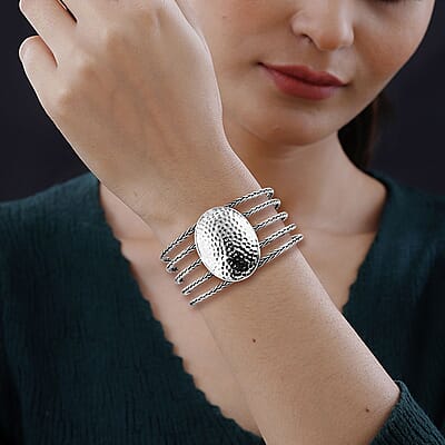 Bali Legacy Sterling Silver Cuff Bracelet (7.25 In) 41.85 Grams