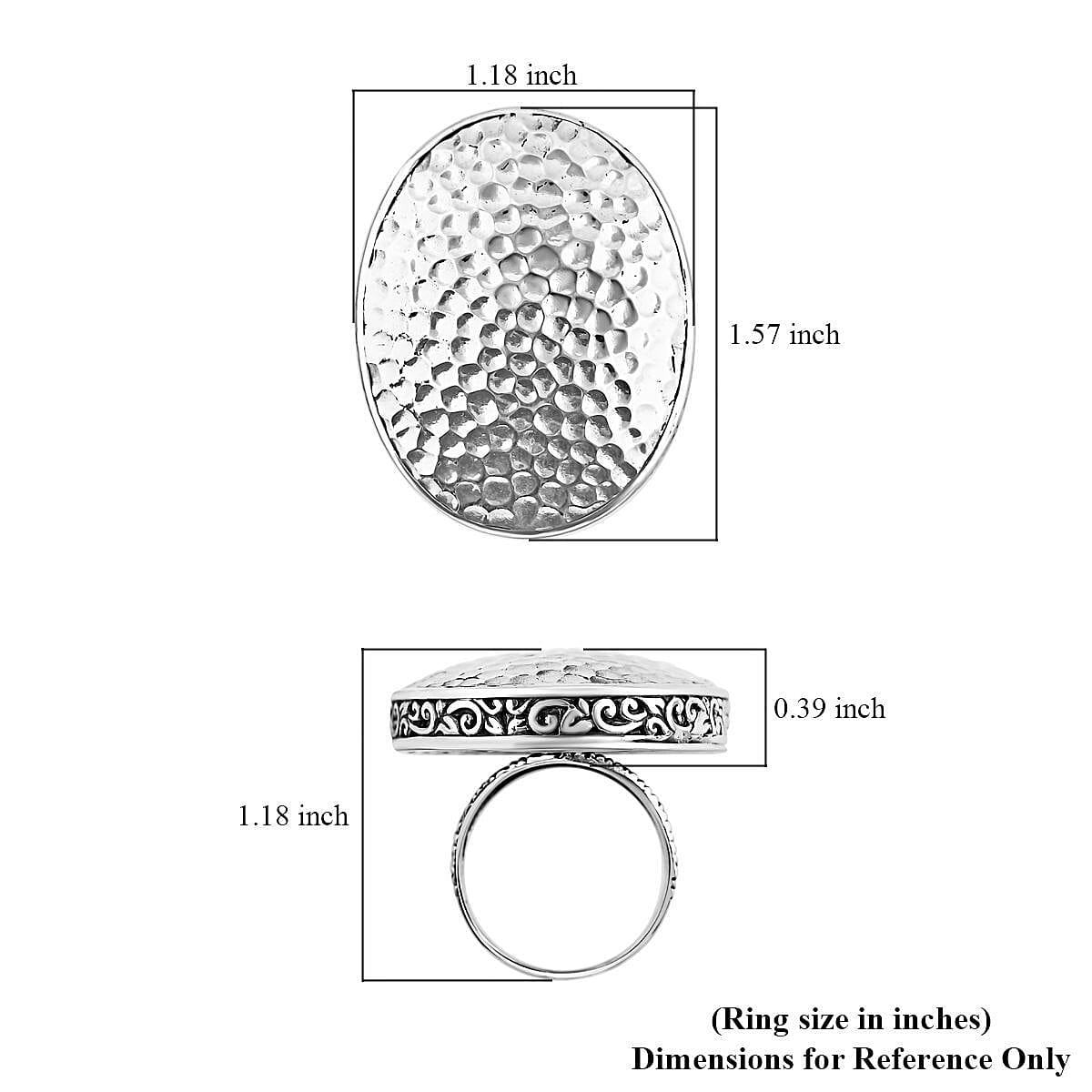 Bali Legacy Sterling Silver Ring (Size 7.0) 16.60 Grams image number 5