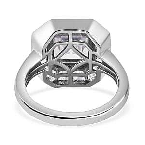 Moissanite 3.51 ctw Ring in Rhodium Over Sterling Silver (Size 10)