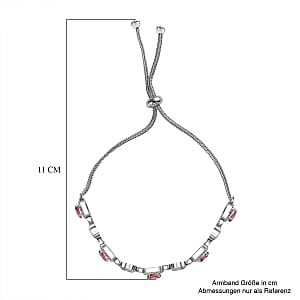 Mozambique Garnet 2.40 ctw Bracelet in Stainless Steel (10.50 In)