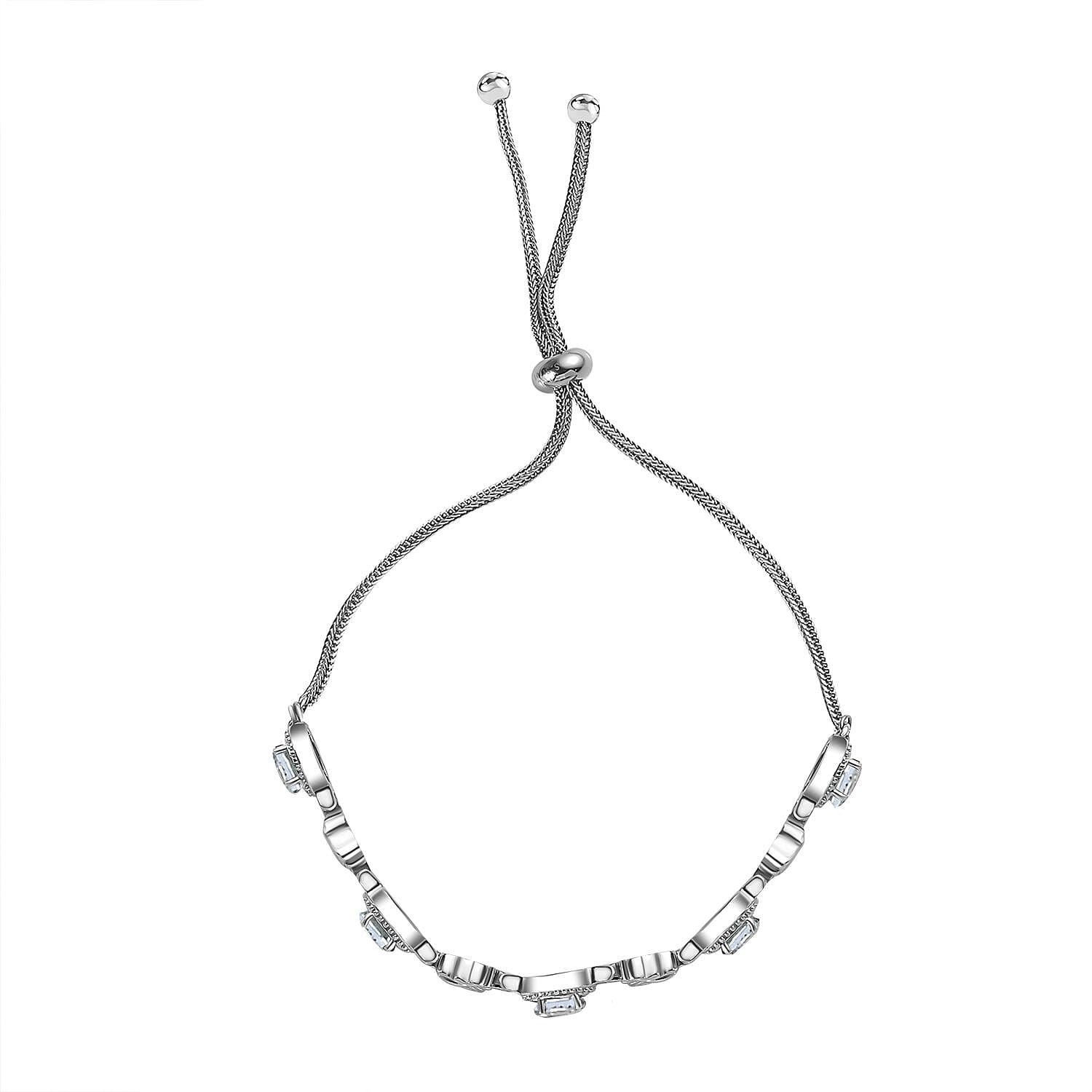 Sky Blue Topaz 2.40 ctw Bracelet in Stainless Steel (10.50 In)