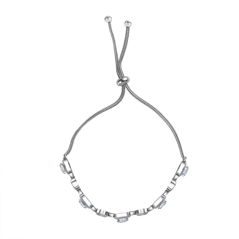 Sky Blue Topaz 2.40 ctw Bracelet in Stainless Steel (10.50 In)