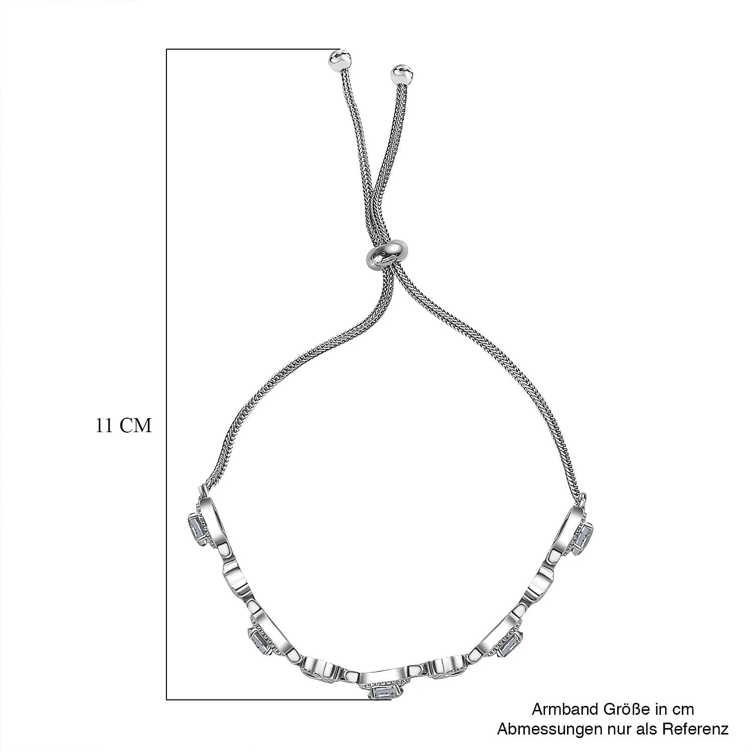 Sky Blue Topaz 2.40 ctw Bracelet in Stainless Steel (10.50 In)