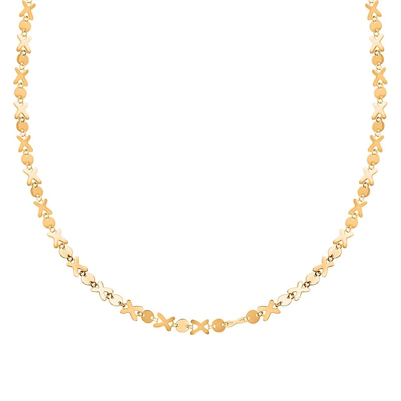 Italian Kiss & Hug Elements Necklace in 10K Yellow Gold 3.17 Grams 20 Inches