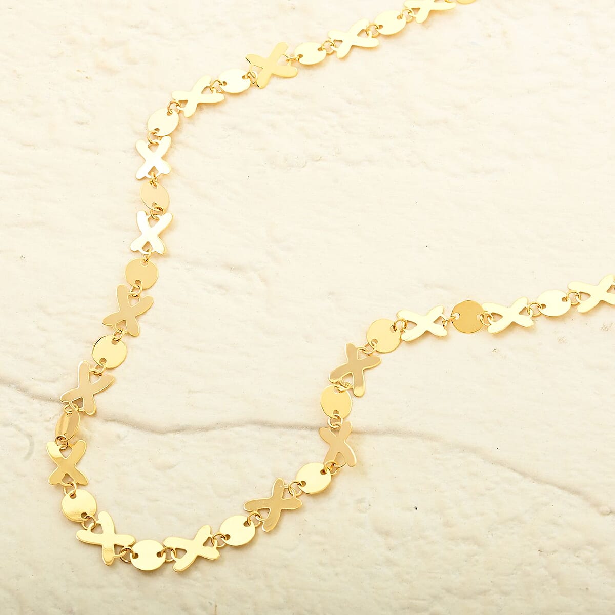 Italian Kiss & Hug Elements Necklace in 10K Yellow Gold 3.17 Grams 20 Inches image number 1