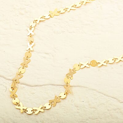 Italian Kiss & Hug Elements Necklace in 10K Yellow Gold 3.17 Grams 20 Inches