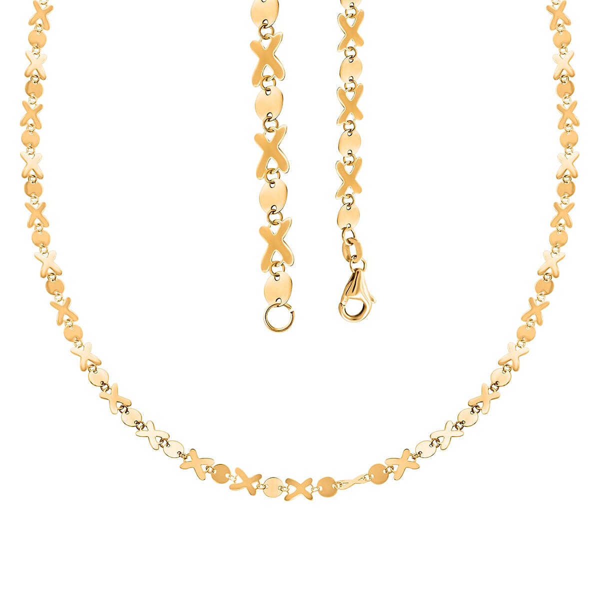 Italian Kiss & Hug Elements Necklace in 10K Yellow Gold 3.17 Grams 20 Inches image number 3