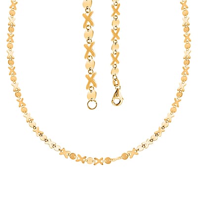 Italian Kiss & Hug Elements Necklace in 10K Yellow Gold 3.17 Grams 20 Inches