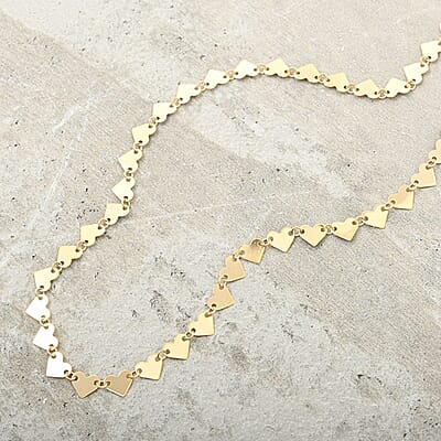Italian Heart Elements Necklace in 10K Yellow Gold 2.75 Grams 20 Inches