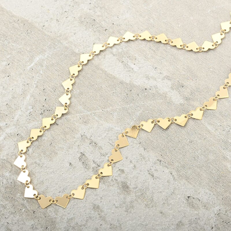 Italian Heart Elements Necklace in 10K Yellow Gold 2.75 Grams 20 Inches