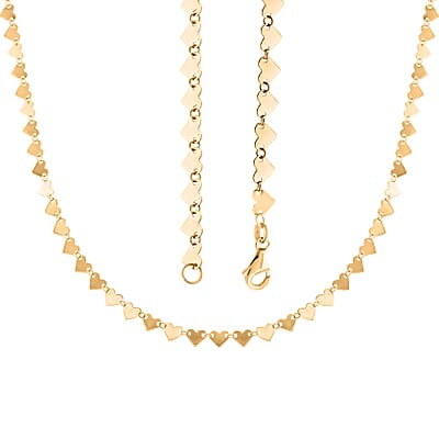 Italian Heart Elements Necklace in 10K Yellow Gold 2.75 Grams 20 Inches