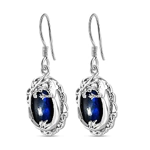 Labradorite Fancy 14.04 ctw Earrings in Rhodium Over Sterling Silver