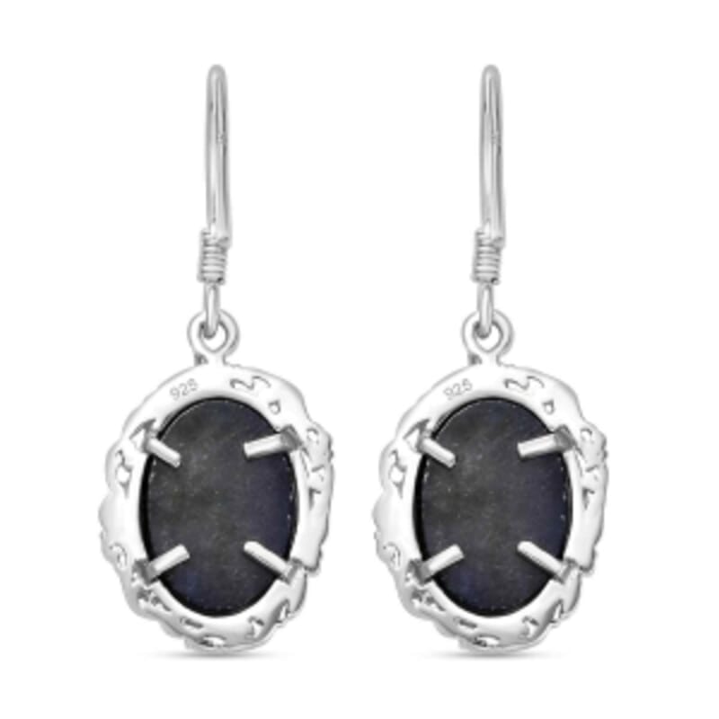 Labradorite Fancy 14.04 ctw Earrings in Rhodium Over Sterling Silver