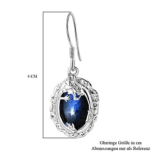 Labradorite Fancy 14.04 ctw Earrings in Rhodium Over Sterling Silver