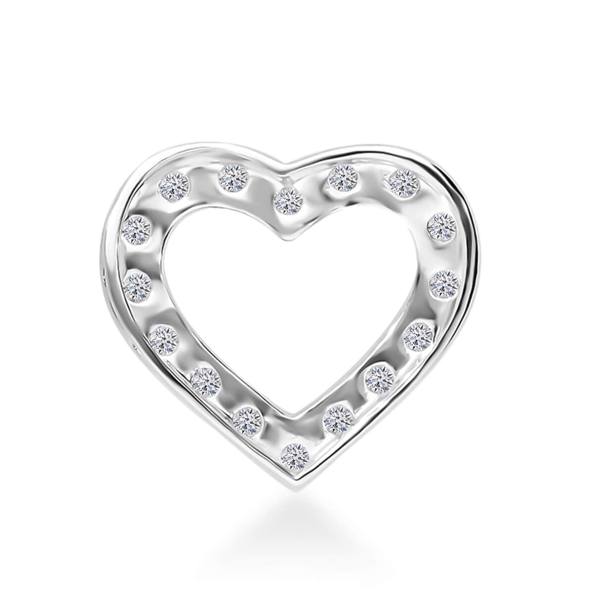 Luxuriant Lab Grown Diamond SI Heart Pendant in Platinum Over Sterling Silver 0.60 ctw image number 4