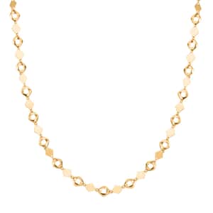Coriandoli Oro Italian 10K Yellow Gold Diamond-Cut and Marquise Elements Necklace 18 Inches 3.10 Grams