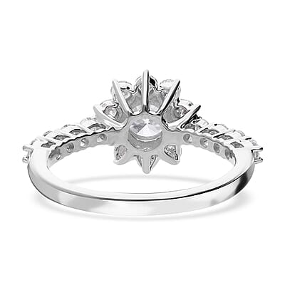 Luxuriant Lab Grown Diamond VS Ring in Platinum Over Sterling Silver (Size 6.0) 1.50 ctw