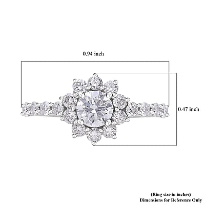 Luxuriant Lab Grown Diamond VS Ring in Platinum Over Sterling Silver (Size 6.0) 1.50 ctw
