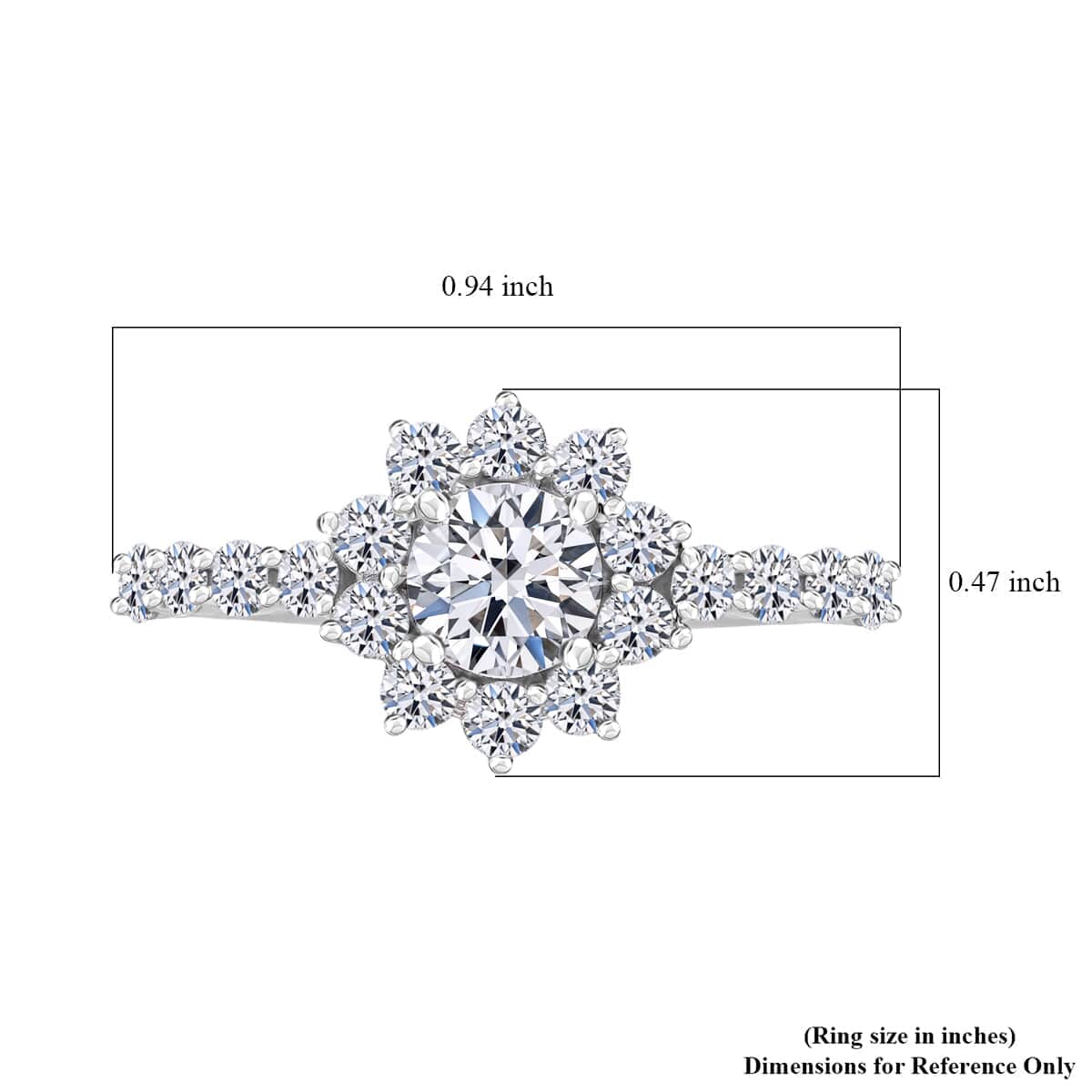 Luxuriant Lab Grown Diamond VS Ring in Platinum Over Sterling Silver (Size 8.0) 1.50 ctw image number 5