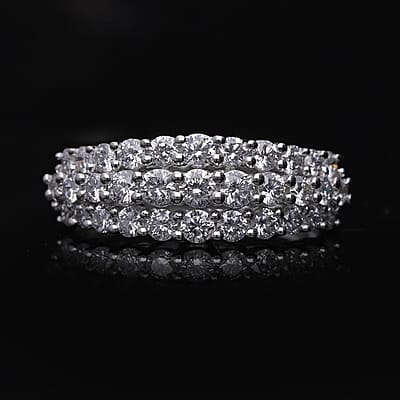 Luxuriant Lab Grown Diamond G-H SI Ring in Platinum Over Sterling Silver (Size 10.0) 1.50 ctw