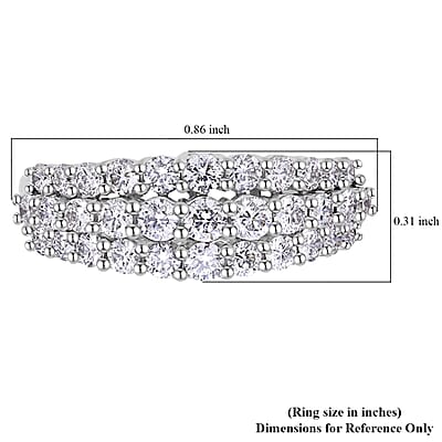 Luxuriant Lab Grown Diamond G-H SI Ring in Platinum Over Sterling Silver (Size 10.0) 1.50 ctw