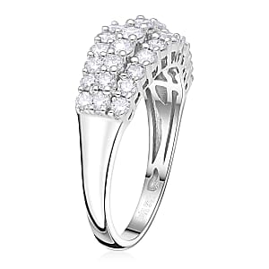 Luxuriant Lab Grown Diamond G-H SI Ring in Platinum Over Sterling Silver (Size 6.0) 1.50 ctw