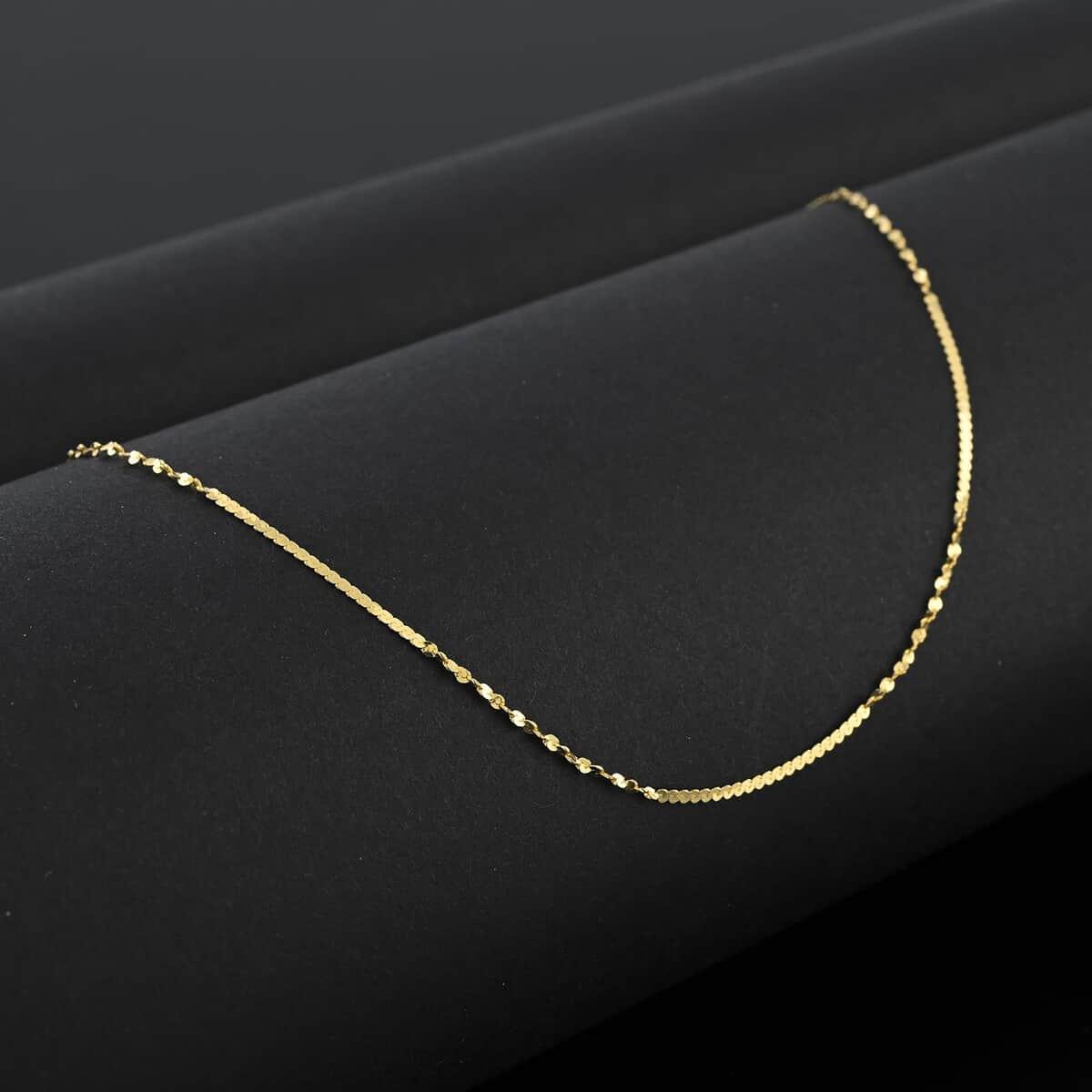 Italian Fiocco & Flat Link Chain Necklace in 10K Yellow Gold 1.35 Grams 20 Inches image number 1