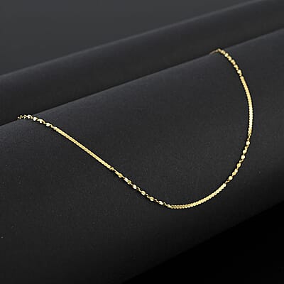 Italian Fiocco & Flat Link Chain Necklace in 10K Yellow Gold 1.35 Grams 20 Inches