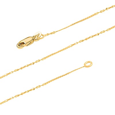 Italian Fiocco & Flat Link Chain Necklace in 10K Yellow Gold 1.35 Grams 20 Inches