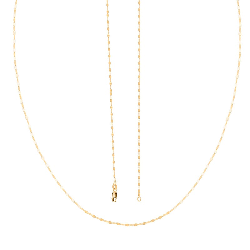 Italian 10K Yellow Gold Mirror Chain 20 Inches 0.80 Grams
