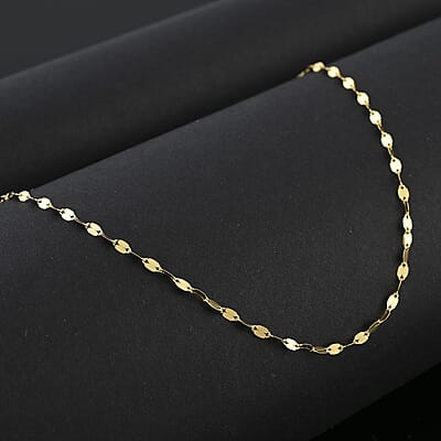 Italian 10K Yellow Gold Mirror Chain 20 Inches 0.80 Grams