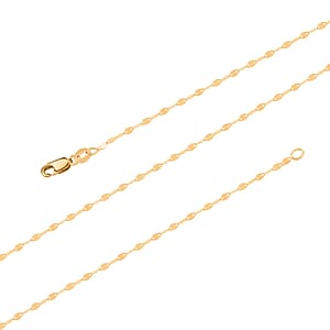 Italian 10K Yellow Gold Mirror Chain 20 Inches 0.80 Grams