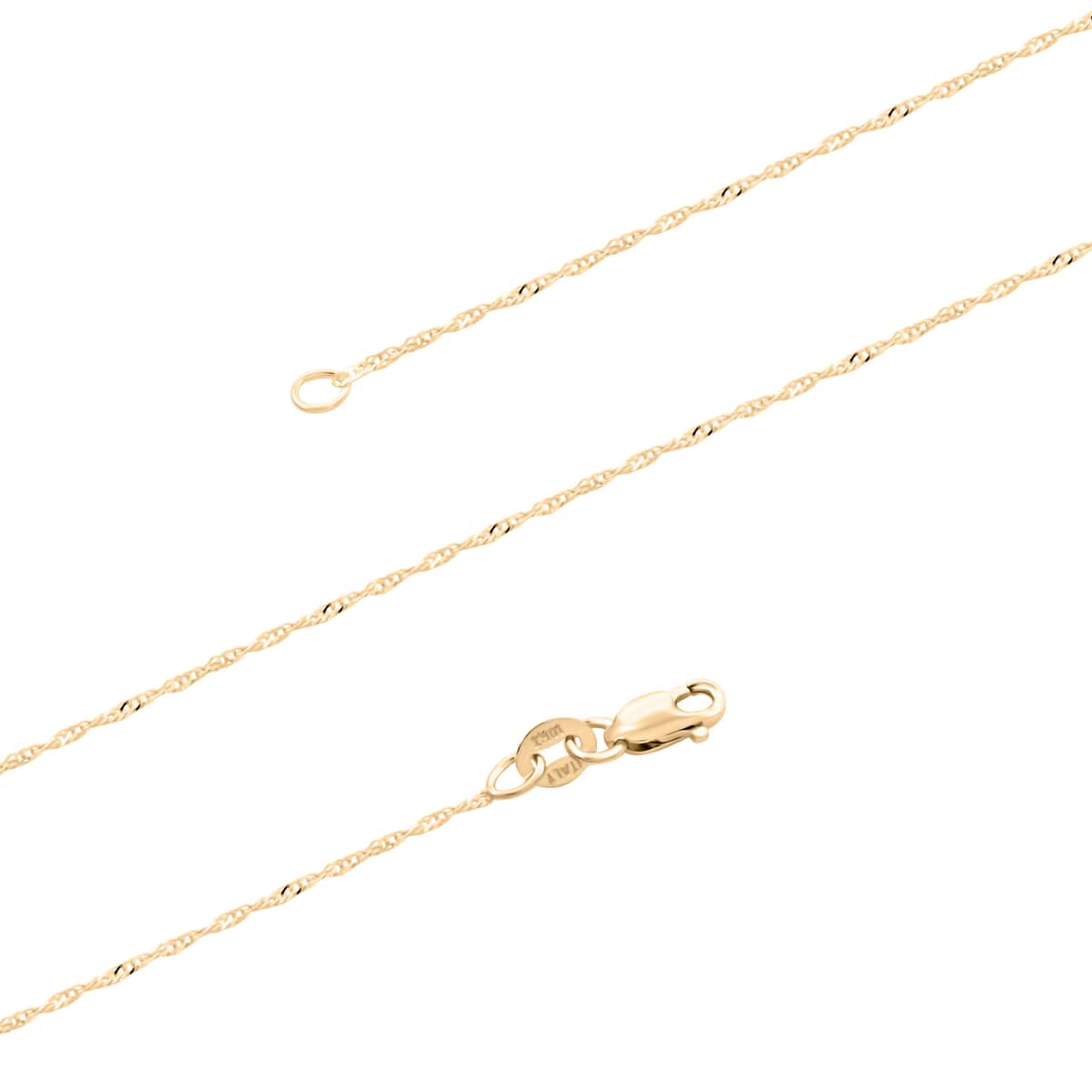 Italian 10K Yellow Gold Singapore Baby Chain Necklace 20 Inches 0.80 Grams image number 2