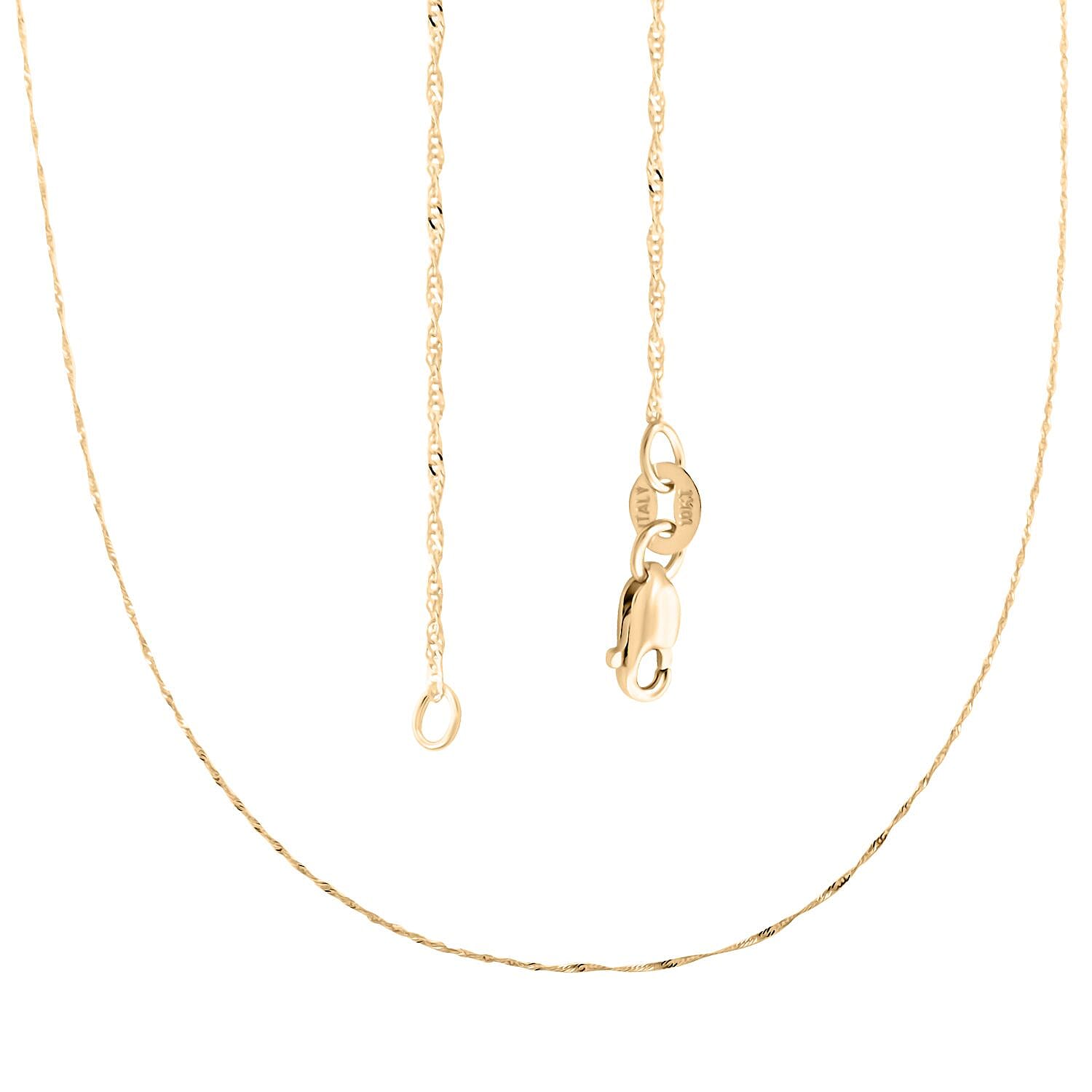 Italian 10K Yellow Gold Singapore Baby Chain Necklace 20 Inches 0.80 Grams
