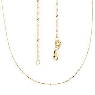 Italian 10K Yellow Gold Singapore Baby Chain Necklace 20 Inches 0.80 Grams