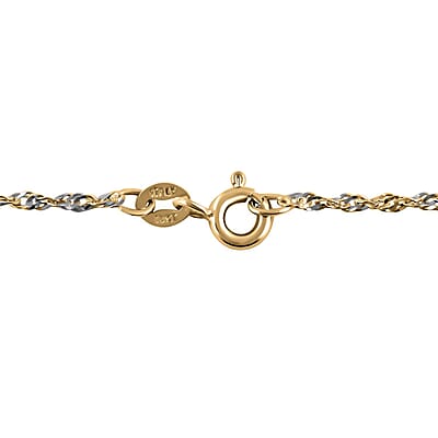 Spirali Singapore Italian 10K Yellow and White Gold Necklace 20 Inches 1.60 Grams
