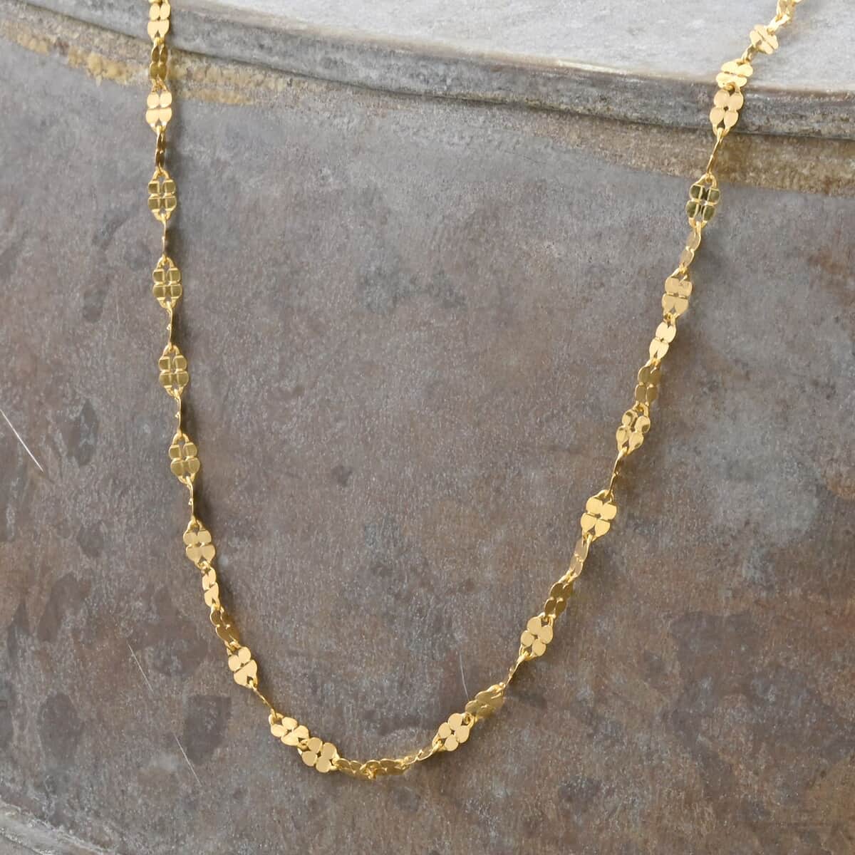 Quadrifoglio Italian 10K Yellow Gold Grande Clover Necklace 20 Inches 1.60 Grams image number 1