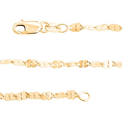 Quadrifoglio Italian 10K Yellow Gold Grande Clover Necklace 20 Inches 1.60 Grams