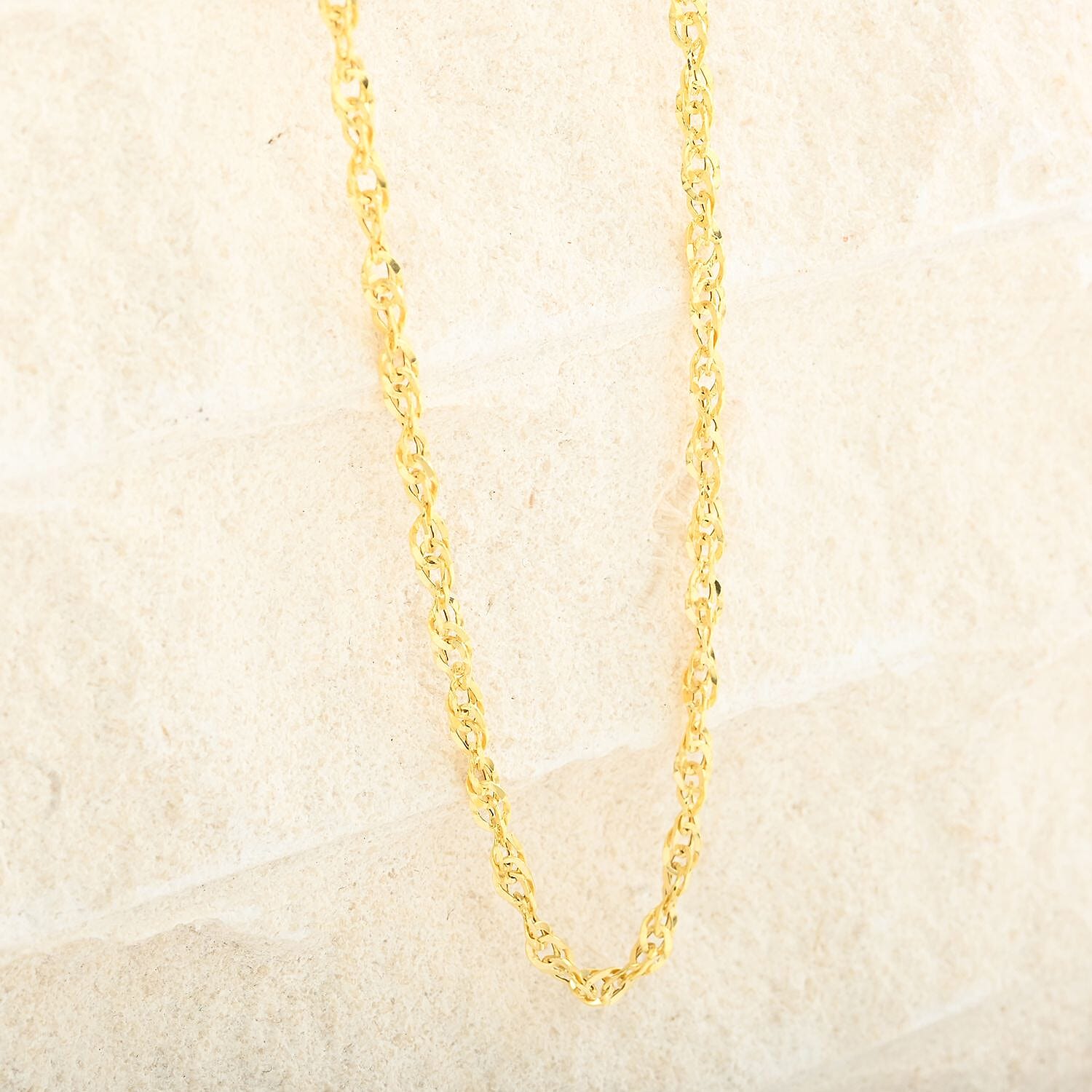 Italian Double Singapore Necklace in 10K Yellow Gold 1.82 Grams 20 Inches