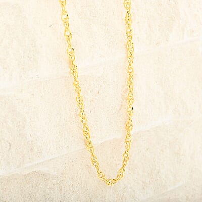 Italian Double Singapore Necklace in 10K Yellow Gold 1.82 Grams 20 Inches