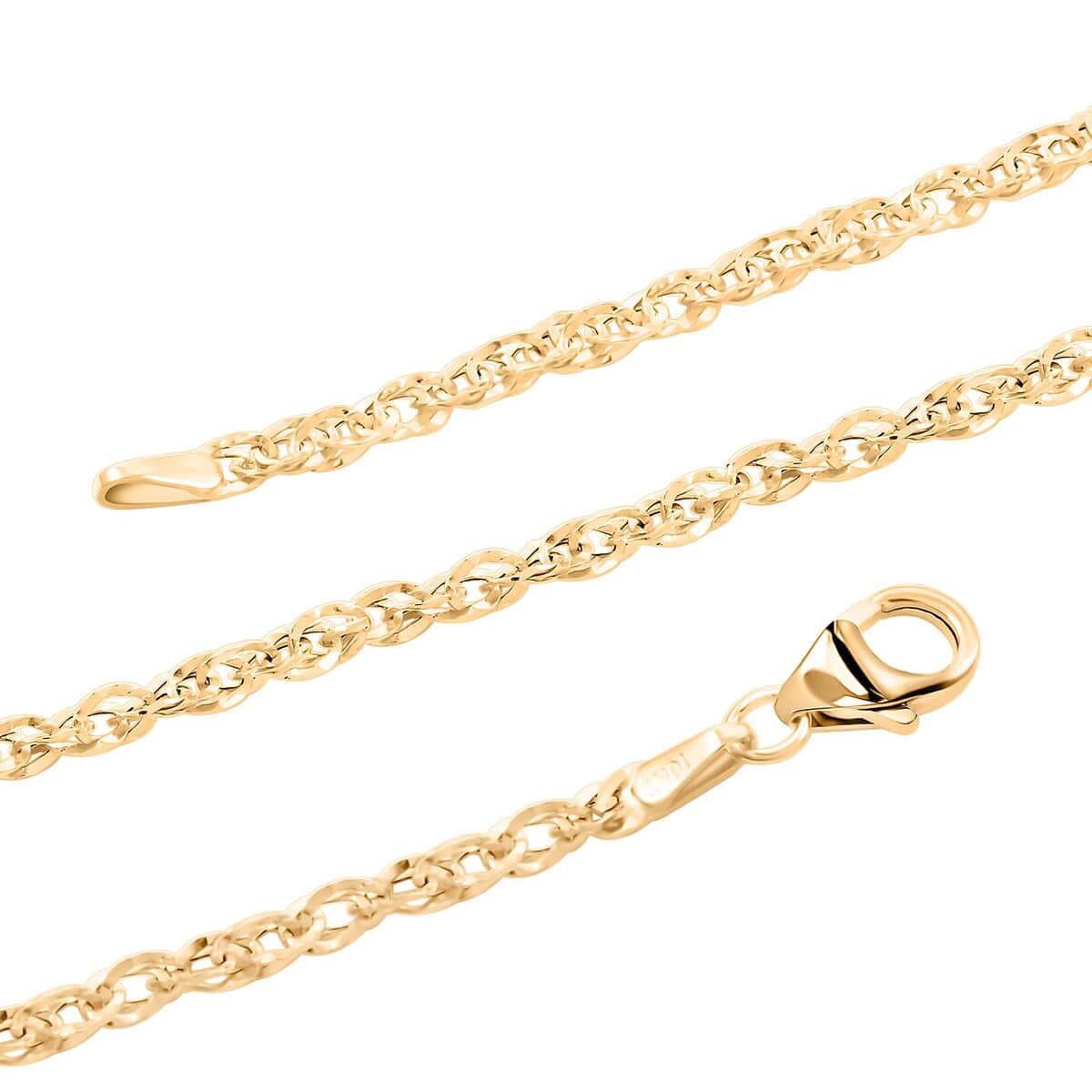 Italian Double Singapore Necklace in 10K Yellow Gold 1.82 Grams 20 Inches image number 2